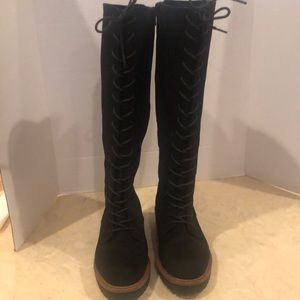 Lace Front Knee High Boots